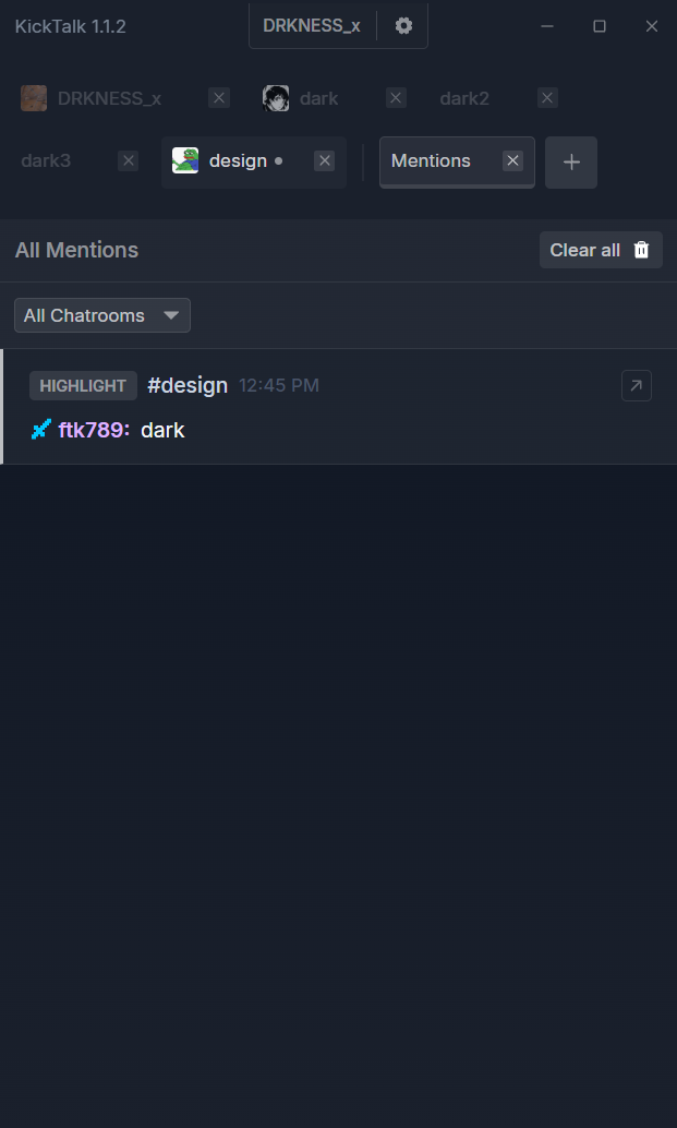 Mentions Tab